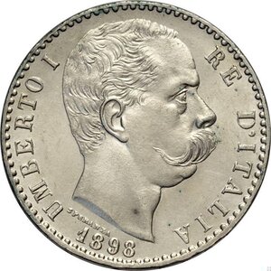 obverse: Regno d Italia, Umberto I (1878-1900), 2 Lire 1898, Rara Ag 27 mm, spatinata ma di alta conservazione, q.FDC
				