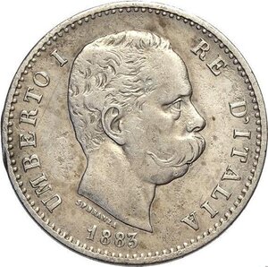 obverse: Regno d Italia, Umberto I (1878-1900), Lira 1883, RRRR Au 23 mm 23 4,88 g, di qualità già buona e superiore alla media per il millesimo, q.BB
				