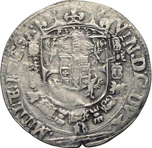 obverse: Mantova, Vincenzo Gonzaga e Eleonora dè Medici (1584-1611), da 10 Soldi, RRRR MIR-558 Ag 26 mm 2,63 g, la rarità attribuita a questa moneta è generosa, BB
				