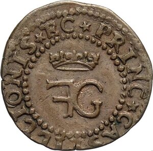 obverse: Castiglione delle Stiviere, Francesco Gonzaga (1593-1616), Soldo, MIR-193 Cu 18 mm 1,49 g, SPL
				