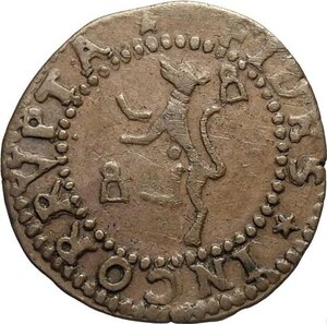 reverse: Castiglione delle Stiviere, Francesco Gonzaga (1593-1616), Soldo, MIR-193 Cu 18 mm 1,49 g, SPL
				