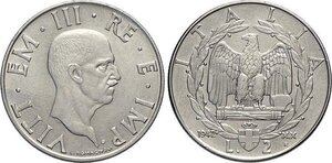 reverse: Regno d Italia, Vittorio Emanuele III (1900-1943), Lotto di 2 monete da 2 Lire: 1926 (Rara, SPL), 1942 (RR, SPL)
				