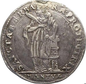 reverse: Mantova, Ferdinando Gonzaga (1612-1626), Quarto di Ducatone, RR MIR-605 Ag 32 mm 8,32 g, appiccagnolo divelto altrimenti BB-SPL
				