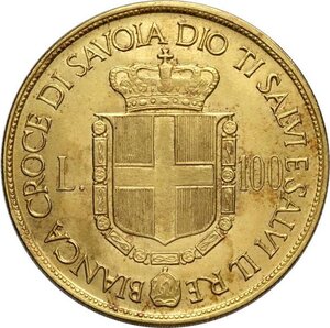 reverse: Umberto II (1946), Medaglia in oro da 100 Lire sd, Au 37 mm 31,90 g, q.FDC
				