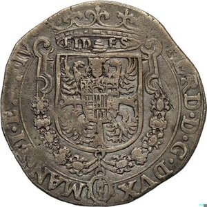 obverse: Mantova, Ferdinando Gonzaga (1612-1626), Quarto di Tallero, RRR MIR-606 Ag 28 mm 6,17 g, BB+
				