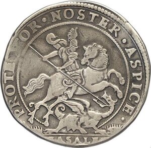 reverse: Casale, Ferdinando Gonzaga (1612-1626), Ducatone 1617, RRR MIR-323 Ag 42,5 mm 30,61 g, MB-BB
				