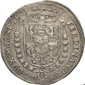 obverse: Casale, Ferdinando Gonzaga (1612-1626), Mezzo Tallero, RRR MIR-327 Ag 32,5 mm 11,03 g, colpetto, q.SPL
				