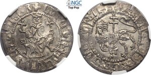 obverse: Armenia Cilician, Levon I (1198-1219), Double Tram, Ag 5,23 g, in Slab NGC MS62 Top Pop! (cert. 2152318002)
				