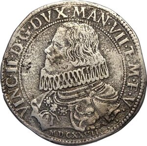 obverse: Mantova, Vincenzo II Gonzaga (1627), Mezzo Ducatone, RRR MIR-626 Ag 37 mm 15,88 g, porosità, MB-BB
				