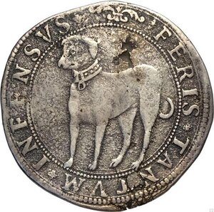 reverse: Mantova, Vincenzo II Gonzaga (1627), Mezzo Ducatone, RRR MIR-626 Ag 37 mm 15,88 g, porosità, MB-BB
				