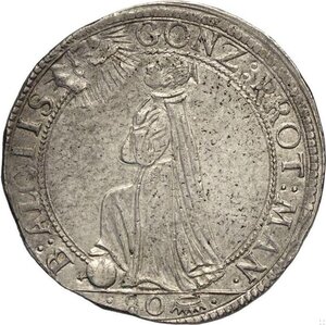 reverse: Mantova, Vincenzo II Gonzaga (1627), Mezzo Ducatone, RR MIR-627 Ag 37 mm 15,22 g, SPL
				