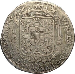 obverse: Mantova, Vincenzo II Gonzaga (1627), Mezzo Ducatone, RR MIR-627 Ag 37 mm 14,99 g, BB
				