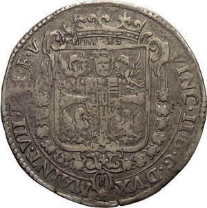 obverse: Mantova, Vincenzo II Gonzaga (1627), Quarto di Ducatone, RRR MIR-629 Ag 32,5 mm 7,50 g, BB
				