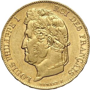 obverse: France, Louis Philippe (1830-1848), 20 Francs 1841-W, Lille mint, Au 21 mm 6,45 g, BB-SPL
				