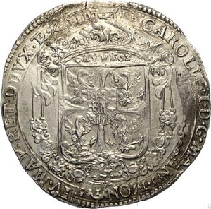 obverse: Mantova, Carlo I Gonzaga/Nevers (1627-1637), Mezzo Ducatone, Rara MIR-647/1 Ag 37 mm 14,71 g, lievi tracce di pulitura, SPL
				