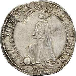 reverse: Mantova, Carlo I Gonzaga/Nevers (1627-1637), Mezzo Ducatone, Rara MIR-647/1 Ag 37 mm 14,71 g, lievi tracce di pulitura, SPL
				