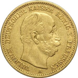 obverse: Germany Prussia, Wilhelm I (1861-1888), 5 Mark 1878-A, Berlin Mint, Au 17 mm, BB
				