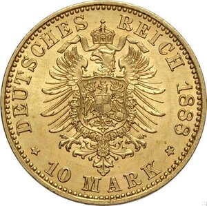 reverse: Germany Prussia, Friedrich III (1888), 10 Mark 1888-A, Berlin mint, Au 20 mm 3,98 g, SPL
				