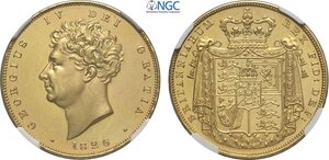 obverse: Great Britain, George IV (1820-1830), Proof 2 Pounds 1826, Au 28 mm 15,98 g, conservazione eccelsa, in Slab NGC PF63 Ultra Cameo
				