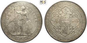 obverse: Great Britain, George V (1910-1936), Trade Dollar 1911-B, Bombay mint, Ag 39 mm 26,95 g, in Slab PCGS MS62
				