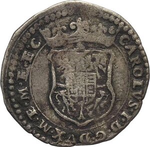 obverse: Mantova, Carlo I Gonzaga/Nevers (1627-1637), da 8 Soldi, RRRR MIR-653 Ag 20 mm 2,03 g, di rara apparizione sul mercato, MB+
				