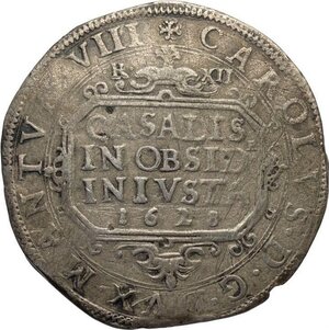 obverse: Casale, Carlo I Gonzaga/Nevers (1627-1637), Ducatone ossiodionale 1628, RRR MIR-350 Ag 41,5 mm 23,67 g, BB
				