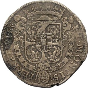 reverse: Casale, Carlo I Gonzaga/Nevers (1627-1637), Ducatone ossiodionale 1628, RRR MIR-350 Ag 41,5 mm 23,67 g, BB
				