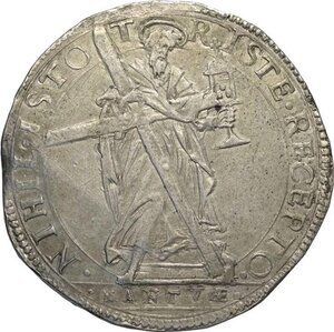 obverse: Mantova, Assedio Austro/Spagnolo (1629-1630), Scudo primo sd, RR MIR-660/1 Ag 41 mm 26,62 g, BB-SPL
				