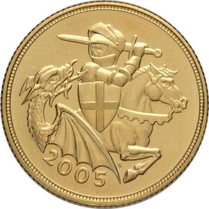 reverse: Great Britain, Elizabeth II (1952-2022), Sovereign 2005, London Mint, Au 22 mm 7,99 g, FDC
				