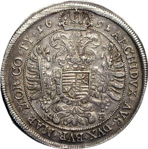 reverse: Hungary, Leopold I (1657-1705), Thaler 1691-KB, Kremnitz Mint, Dav-3260 Ag 45,5 mm 28,64 g, SPL
				