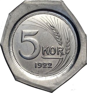 reverse: Hungary, Nicolas Horthy (1920-1944), 2 x (obverse and reverse) Lead uniface Pattern 5 Korona 1922, Pb 31-35 mm 14,91-15,45 g, FDC
				