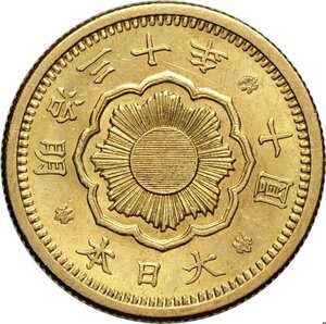 obverse: Japan, Mutsuhito (1867-1912), 10 Yen year 30 (1897), Au 21,21 mm 8,33 g, SPL
				