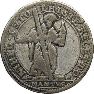 obverse: Mantova, Assedio Austro/Spagnolo (1629-1630), Mezzo Scudo primo, RR MIR-664 Ag 34 mm 11,47 g, MB
				