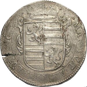 obverse: Mantova, Assedio Austro/Spagnolo (1629-1630), Mezzo Scudo del fiore 1629, RRR MIR-666 Ag 36 mm 13,35 g, frattura, BB-SPL
				