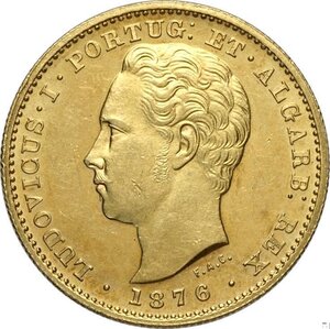 obverse: Portugal, Luiz I (1861-1889), 5000 Reis 1876, Lisbon mint, mintage: 15000, Au 23 mm 8,86 g, SPL-FDC
				