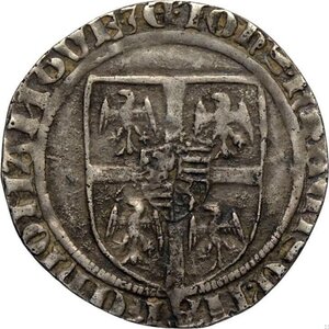 obverse: Mantova, Gian Francesco Gonzaga (1407-1444), Grosso, RR MIR-381 Ag 23 mm 1,83 g, tosata altrimenti BB+
				