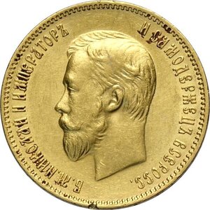 obverse: Russia, Nicholas II (1894-1917), 10 Roubles 1903, Au 22,5 mm 8,60 g, segno al bordo, SPL
				