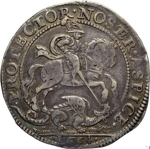 reverse: Mantova, Carlo II Gonzaga/Nevers (1647-1665), Quarto di Ducatone 1664, RR MIR-697 Ag 29,5 mm 8,61 g, BB
				