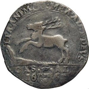 reverse: Casale, Carlo II Gonzaga/Nevers (1647-1665), da 4 Reali 1662, Rara MIR-358 Mi 30 mm 7,61 g, BB+
				