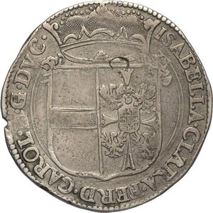 obverse: Mantova, Ferdinando Carlo Gonzaga/Nevers, reggenza della madre Isabella Clara (1665-1669), Scudo 1666, RR MIR-720 Ag 40 mm 22,10 g, BB+
				