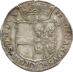 obverse: Mantova, Ferdinando Carlo Gonzaga/Nevers (1669-1707), Scudo 1675, Rara MIR-729 Ag 40 mm 21,96 g, graffietti, SPL
				