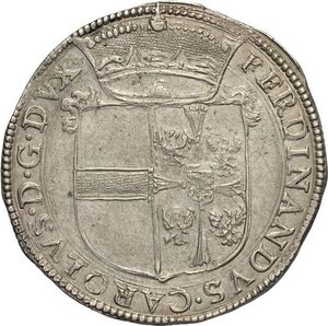 obverse: Mantova, Ferdinando Carlo Gonzaga/Nevers (1669-1707), Scudo 1678, Rara MIR-729 Ag 41,5 mm 22,08 g, SPL
				