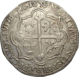 reverse: Mantova, Ferdinando Carlo Gonzaga/Nevers (1669-1707), Scudo 1678, Rara MIR-729 Ag 41,5 mm 22,08 g, SPL
				