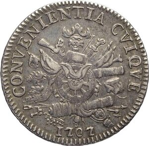 reverse: Mantova, Ferdinando Carlo Gonzaga/Nevers (1669-1707), Scudo 1707, Rara MIR-731 Ag 40,5 mm 25,25 g, BB+
				