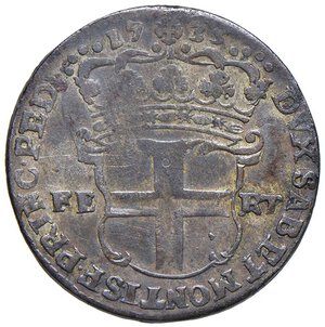 reverse: Carlo Emanuele III (1730-1755) 5 Soldi 1735 - Nomisma 34 MI (g 4,54) NC. qBB-BB