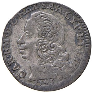 obverse: Carlo Emanuele III (1730-1755) 5 Soldi 1745 - Nomisma 44 MI (g 4,08). SPL