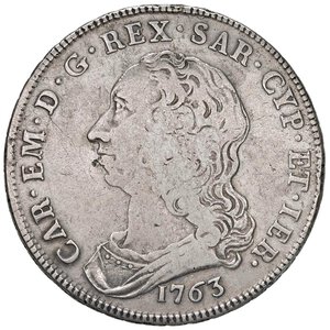 obverse: Carlo Emanuele III (1730-1773) Scudo 1763 - Nomisma 156 AG (g 34,75). MB