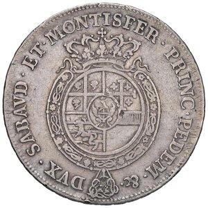 reverse: Carlo Emanuele III (1730-1773) Scudo 1763 - Nomisma 156 AG (g 34,75). MB