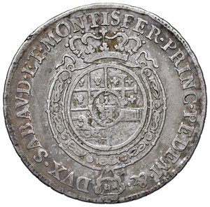 reverse: Carlo Emanuele III (1730-1773) Mezzo scudo 1758 - Nomisma 162; MIR 947d AG (g 17,19). MB