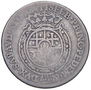 reverse: Carlo Emanuele III (1755-1773) Quarto di scudo 1757 - Nomisma 179 AG (g 8,24) R. MB